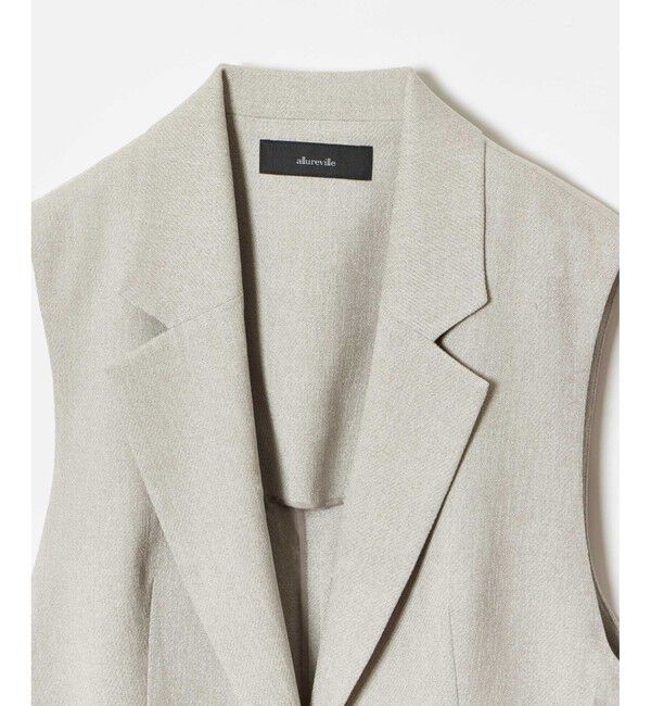 allureville「【セットアップ対応可能】麻調カルゼサイドオープンジレ」|ベスト・ジレ|