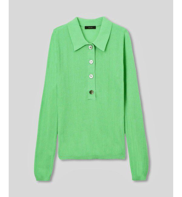 allureville「ランダムストライプニットポロ」|ニット・セーター|