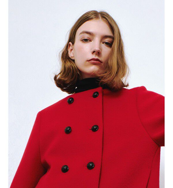 allureville「ショートビーバーノーカラージャケット」|ノーカラージャケット|