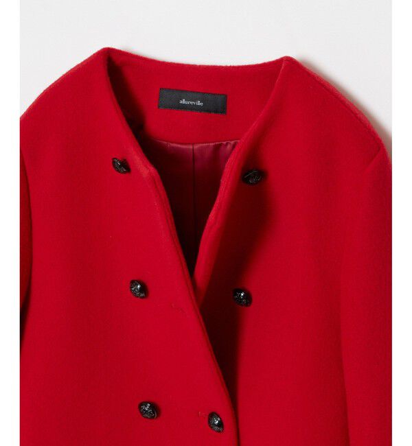 allureville「ショートビーバーノーカラージャケット」|ノーカラージャケット|