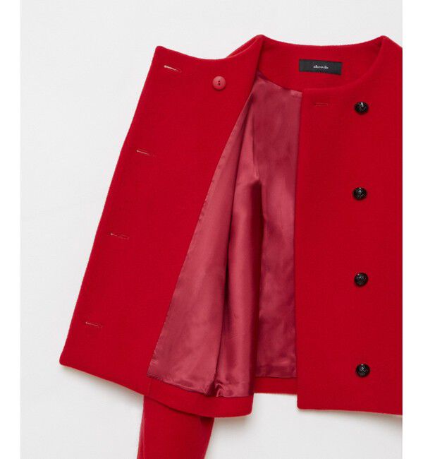 allureville「ショートビーバーノーカラージャケット」|ノーカラージャケット|