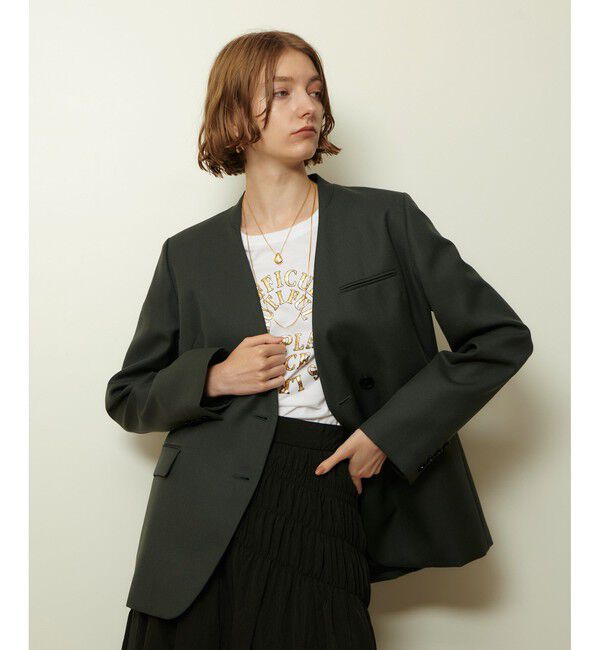 allureville「ウールサージノーカラージャケット」|その他|