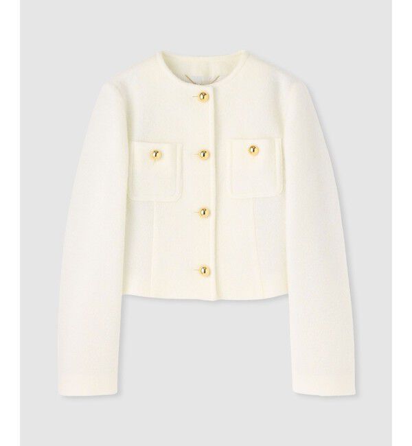 allureville「ブークレーノーカラージャケット」|ノーカラージャケット|オフホワイト