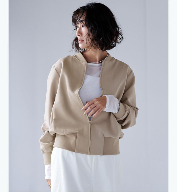 ur's「ベーシックMA-1ブルゾン」|ブルゾン・スタジャン|グレージュ