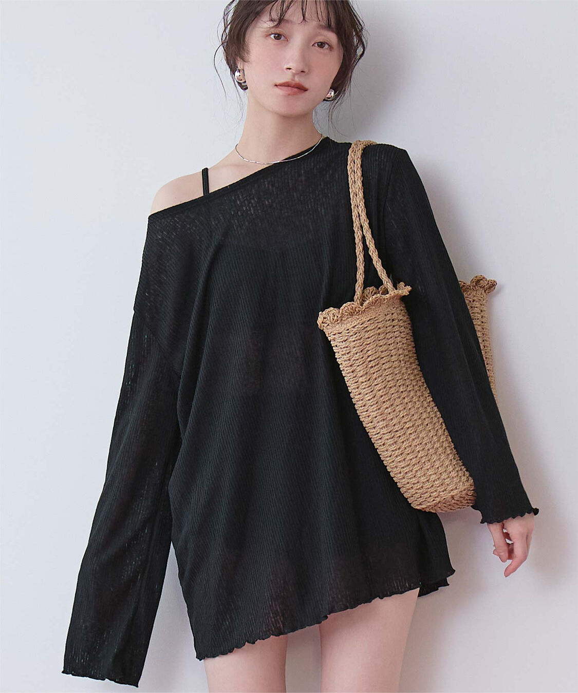 SEA DRESS「シアートップス付ビキニ/セット水着」|ビキニ|ブラック