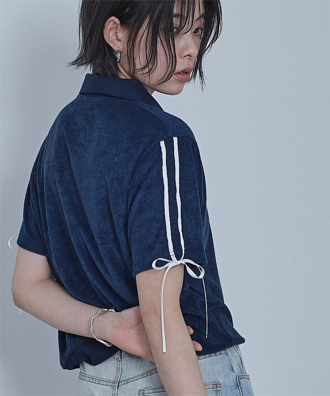 miette「配色リボンパイルトップス」|Tシャツ・カットソー|