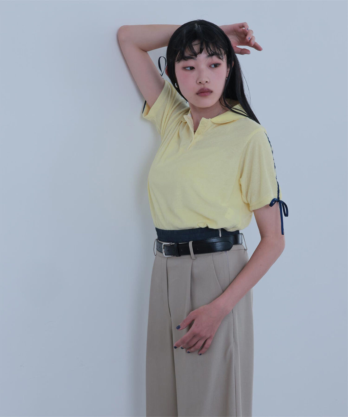 miette「配色リボンパイルトップス」|Tシャツ・カットソー|