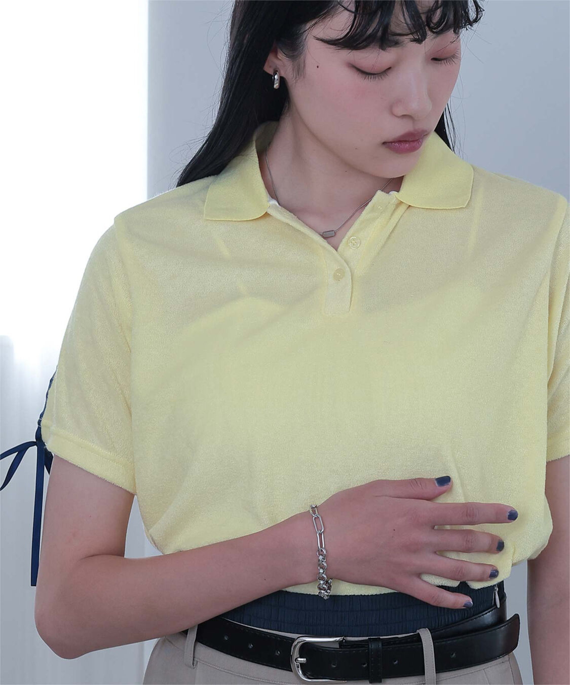 miette「配色リボンパイルトップス」|Tシャツ・カットソー|