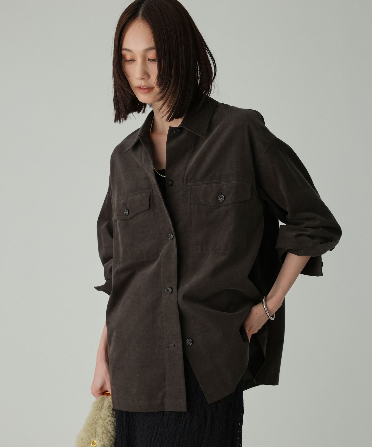 BABYLONE「コットンコーデュロイシャツ」|シャツ・ブラウス|