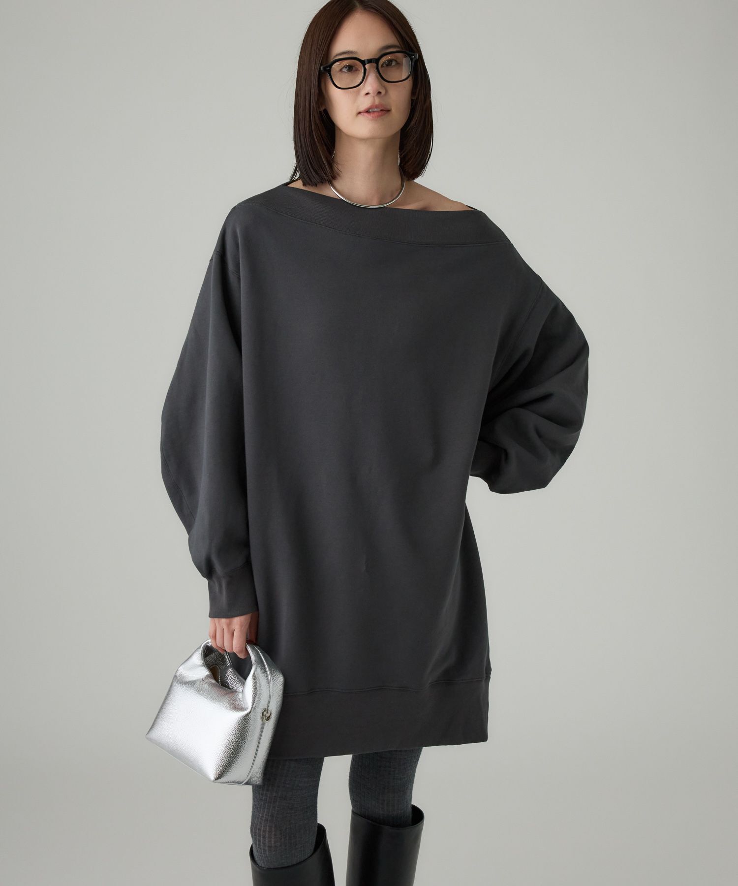 BABYLONE「オフショルスウェットミニワンピ」|ワンピース|