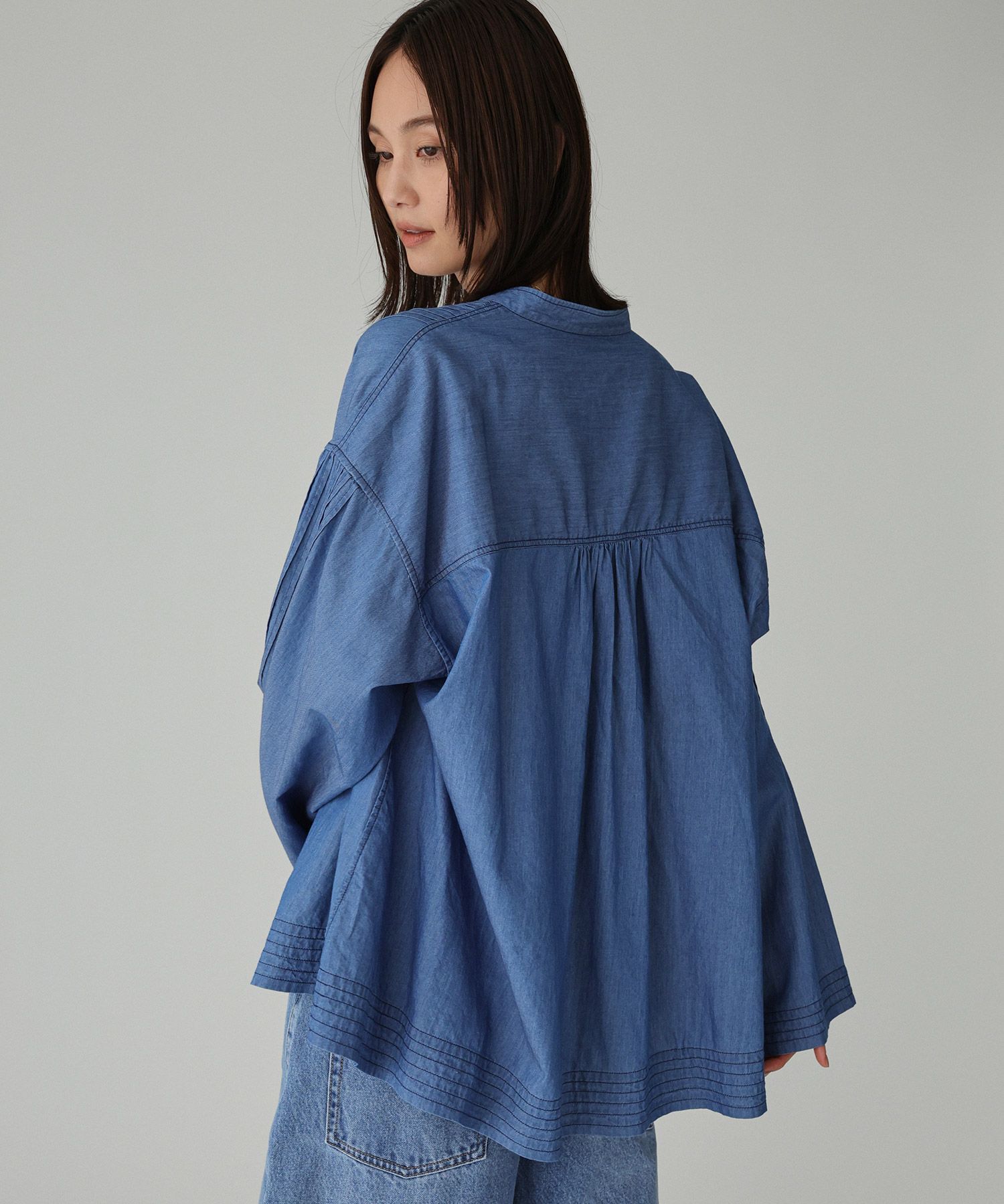 BABYLONE「ピンタックデニムシャツ」|シャツ・ブラウス|