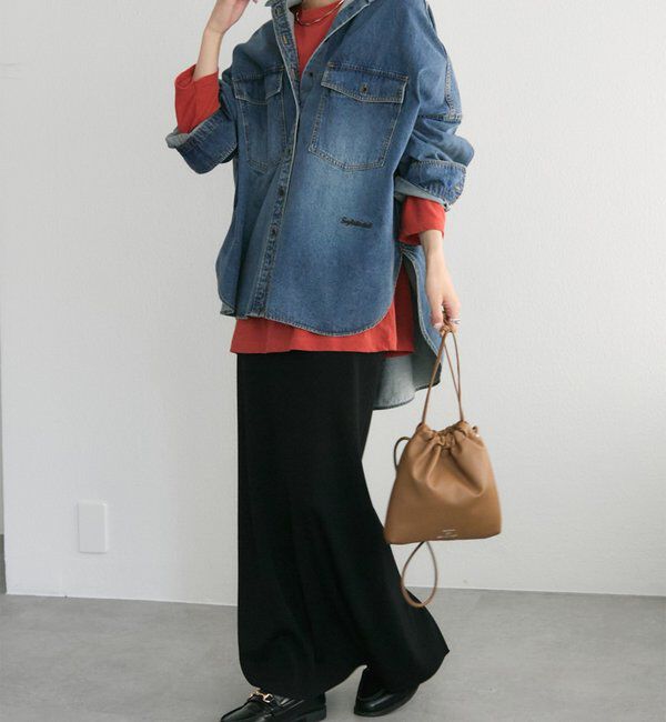  「【ベストセラー/名品】ヴィンテージライクデニムバンドカラーシャツ」|シャツ・ブラウス|