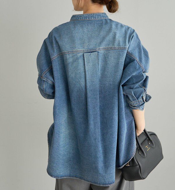  「【ベストセラー/名品】ヴィンテージライクデニムバンドカラーシャツ」|シャツ・ブラウス|