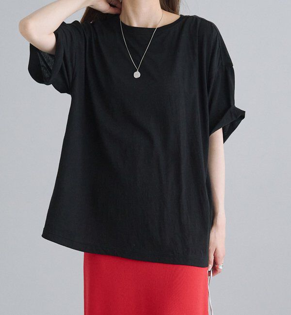  「コットンナイロンシアーオーバーTシャツ」|Tシャツ・カットソー|ブラック