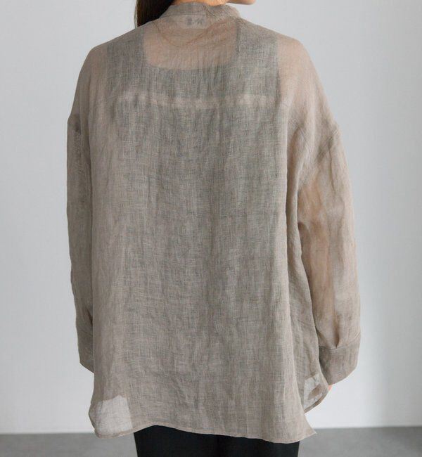  「シアーガーゼバンドカラーブラウス」|シャツ・ブラウス|