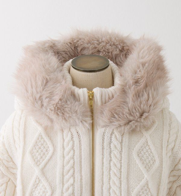  「ケーブルニット中綿ブルゾン」|ダウンベスト・ベスト|