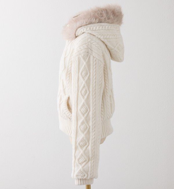  「ケーブルニット中綿ブルゾン」|ダウンベスト・ベスト|