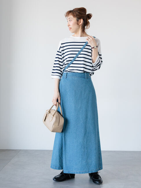 Lugnoncure「ラップ風デニムスカート《2025spring catalog item》」|スカート|ブルー
