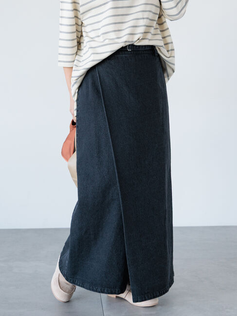 Lugnoncure「ラップ風デニムスカート《2025spring catalog item》」|スカート|ブラック