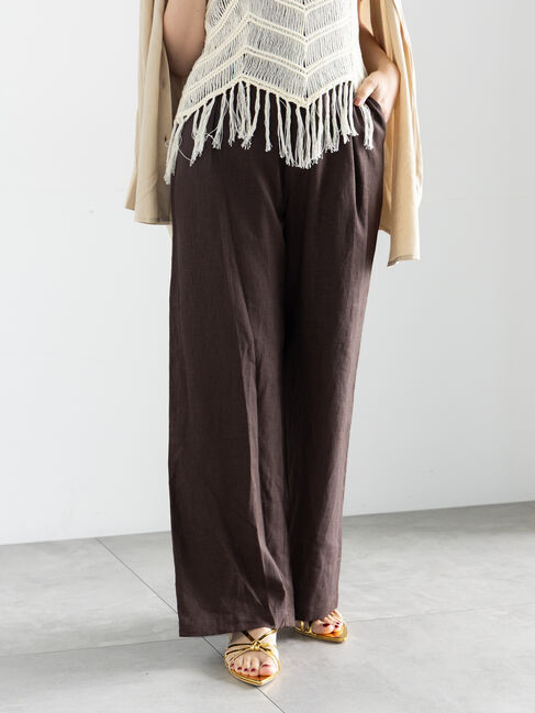 Te chichi「レーヨンリネンバギーパンツ」|その他|ブラウン