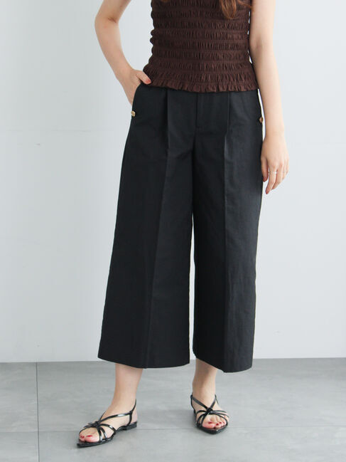 Te chichi「ワイドクロップトマリンパンツ」|その他|ブラック