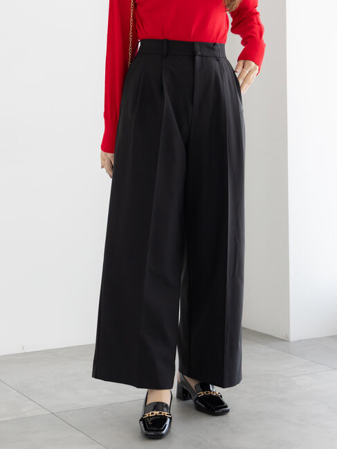 Te chichi「TRツイル2タックワイドパンツ《2025winter catalog item》」|その他|ブラック