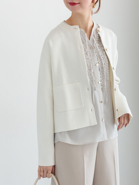 Te chichi「ミラノリブポケットクルーカーディガン」|カーディガン|オフホワイト