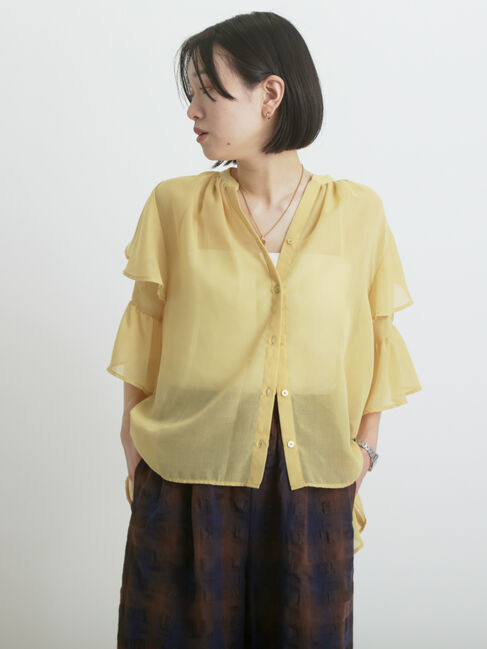 sm2rhythm「ボイルラッフルブラウス」|シャツ・ブラウス|