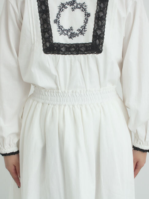 Samansa Mos2「裾モチーフ刺繍ギャザースカート」|スカート|