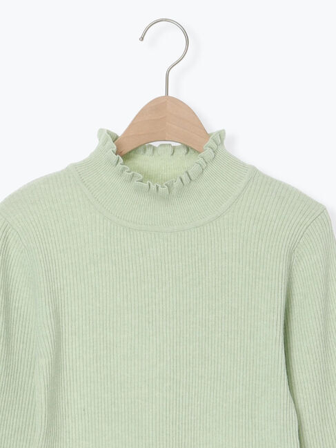 Samansa Mos2「【マシンウォッシャブル】もちもちリブフリルタートルネックニット」|ニット・セーター|