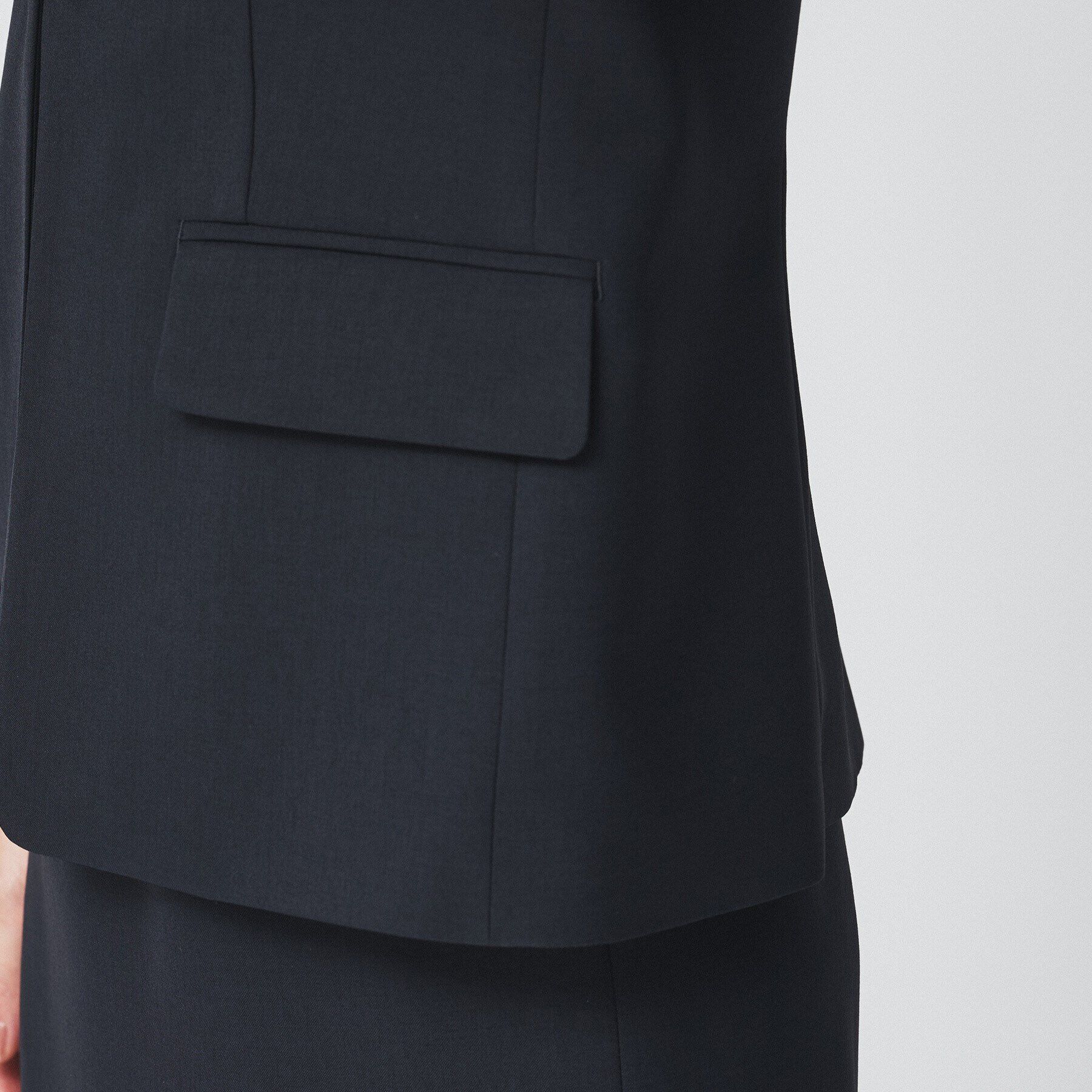 UNTITLED「【通勤スーツ/入卒/セレモニー】ライトウェイト ストレッチカラーレスジャケット」|ノーカラージャケット|