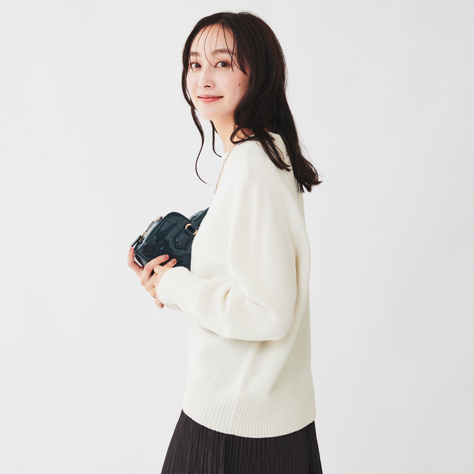 UNTITLED「ラムウールカシミヤ パフスリーブプルオーバーニット」|ニット・セーター|