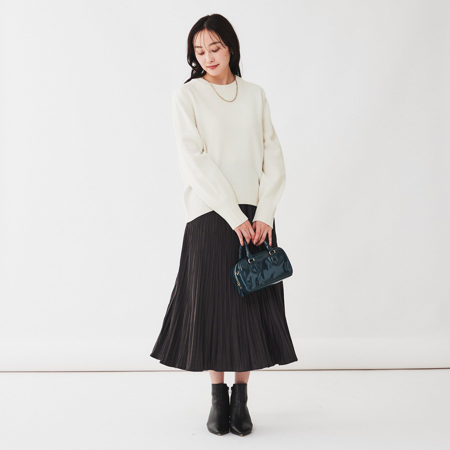 UNTITLED「ラムウールカシミヤ パフスリーブプルオーバーニット」|ニット・セーター|