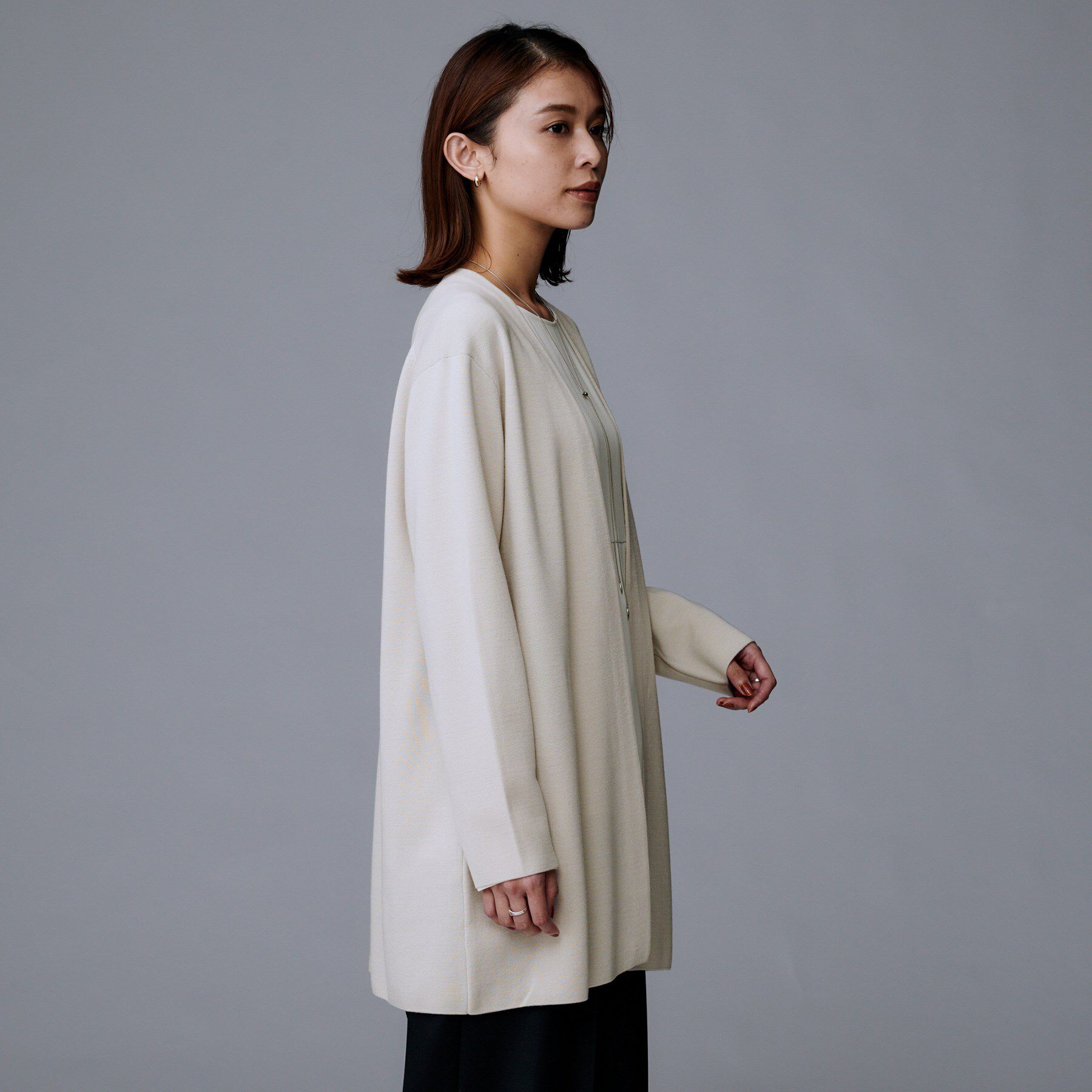 UNTITLED「【洗える/ボタンなし】ミラノリブカーディガン」|カーディガン|