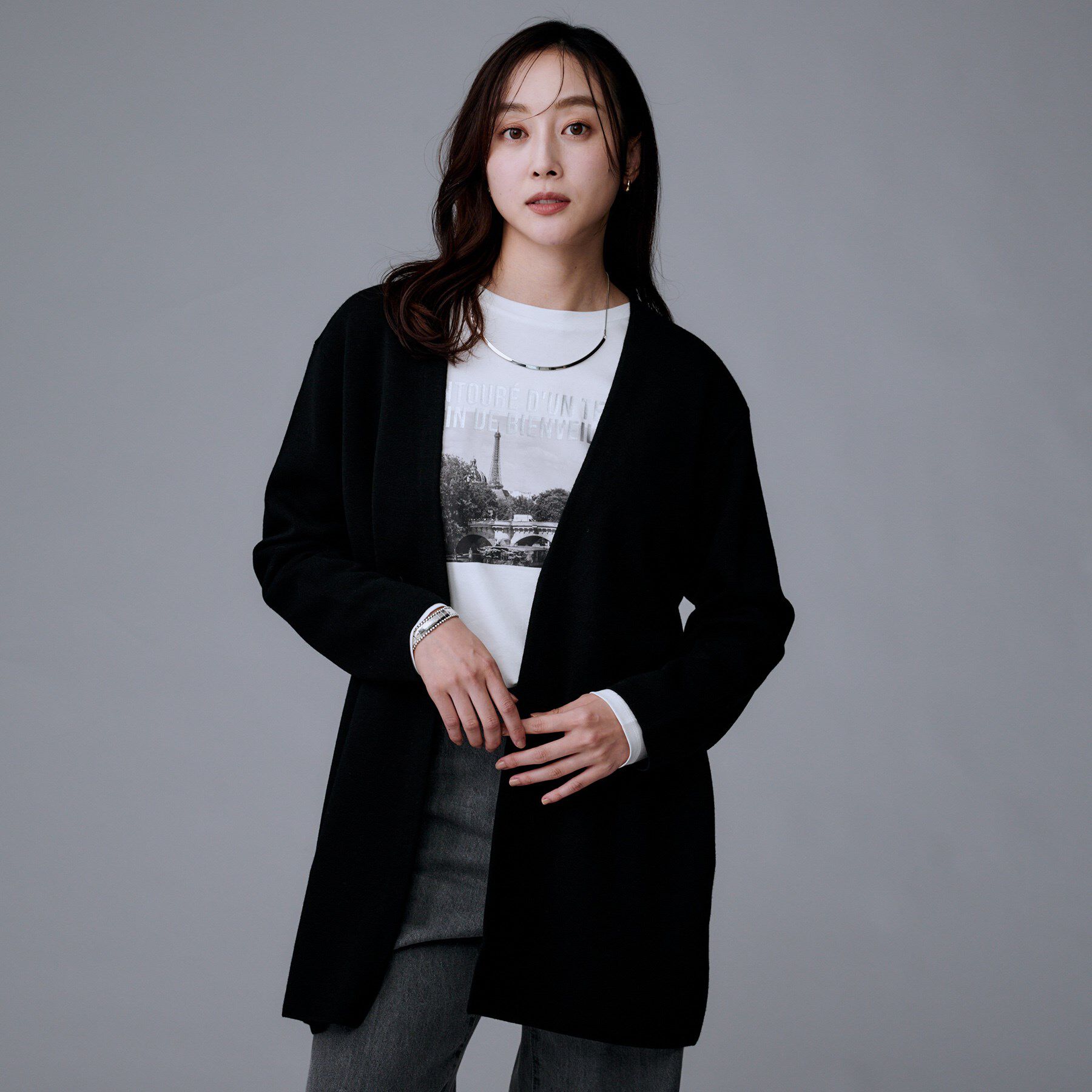 UNTITLED「【洗える/ボタンなし】ミラノリブカーディガン」|カーディガン|