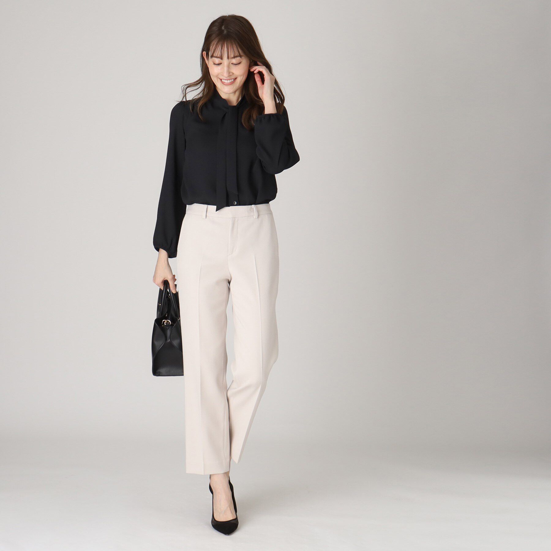 COUP DE CHANCE「【洗える／日本製】女性らしい細ボウタイブラウス」|シャツ・ブラウス|