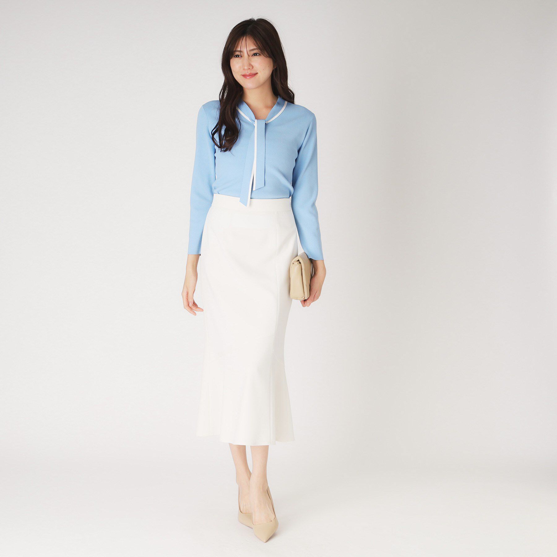 COUP DE CHANCE「【洗える】配色ボウタイのニットトップス」|Tシャツ・カットソー|