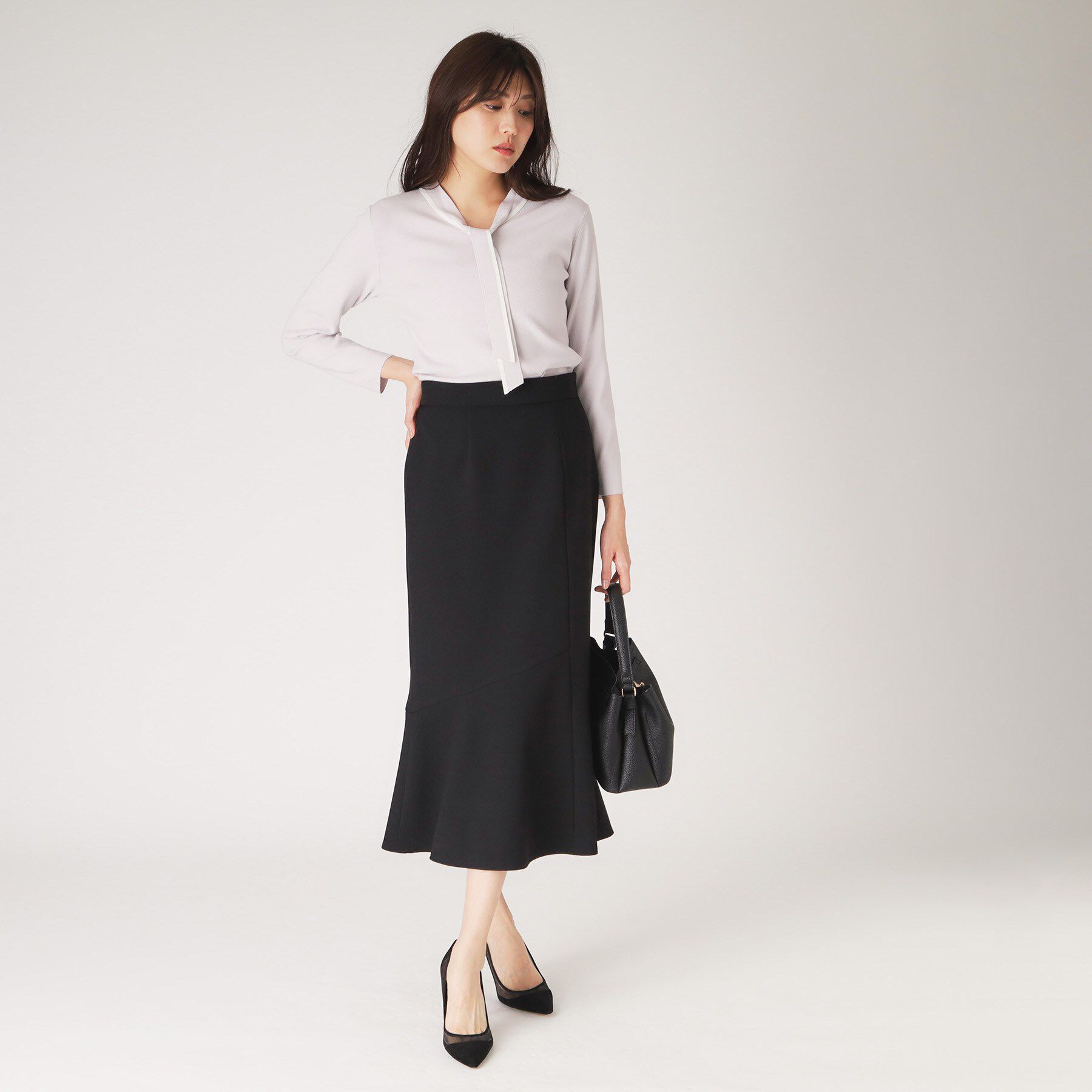 COUP DE CHANCE「【洗える】配色ボウタイのニットトップス」|Tシャツ・カットソー|