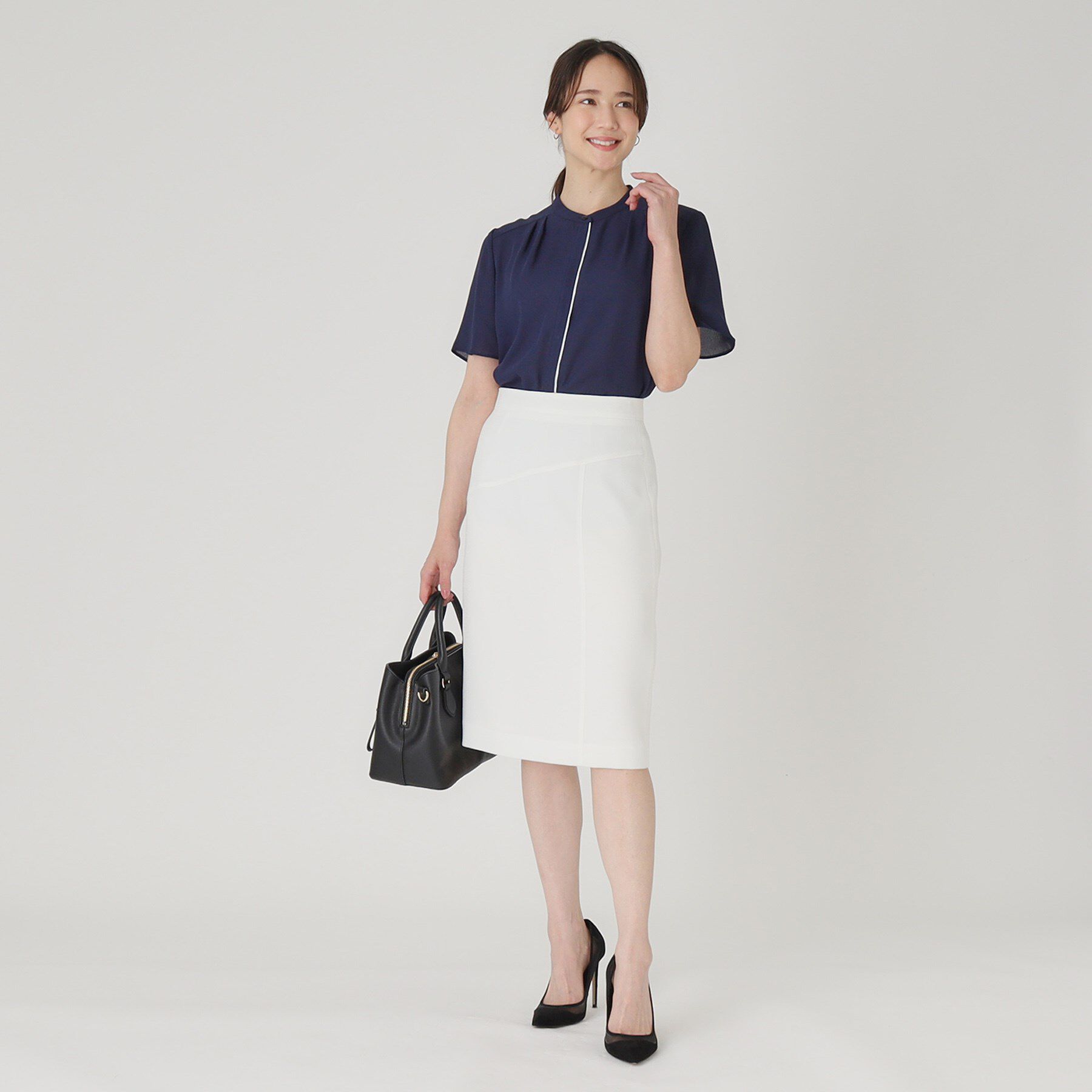 COUP DE CHANCE「【洗える】配色デザインのブラウス」|シャツ・ブラウス|