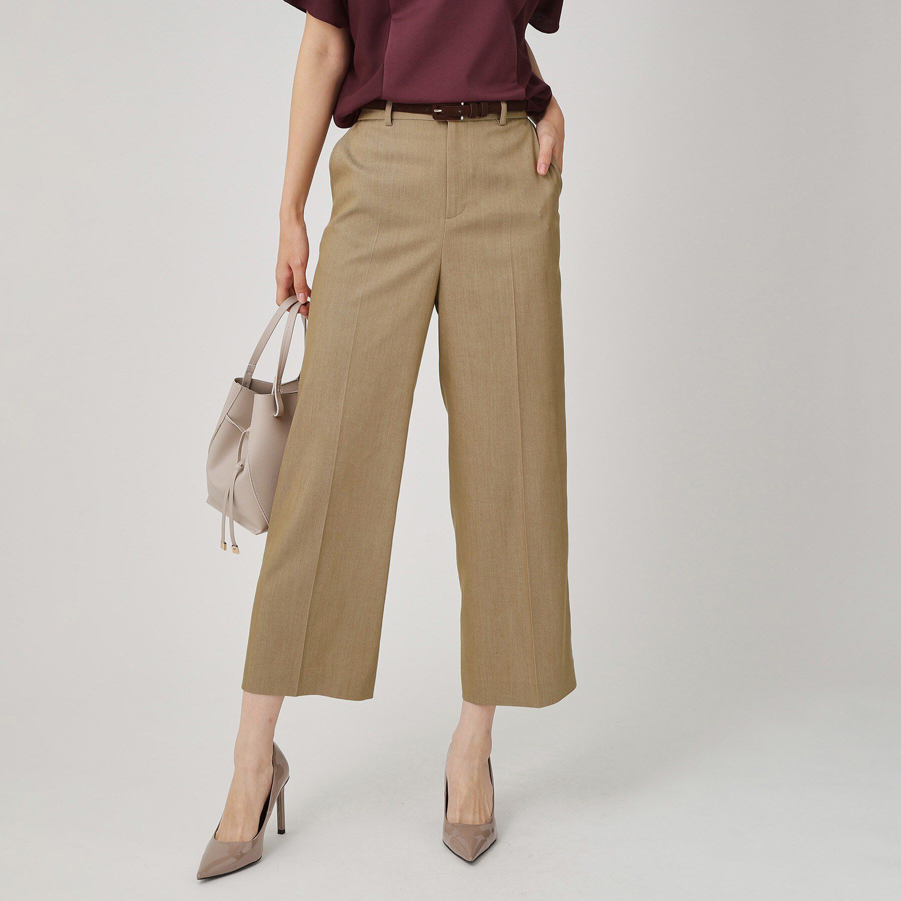 COUP DE CHANCE「【手洗い可／日本製】きれいめデニム風パンツ」|その他|キャメルブラウン(0