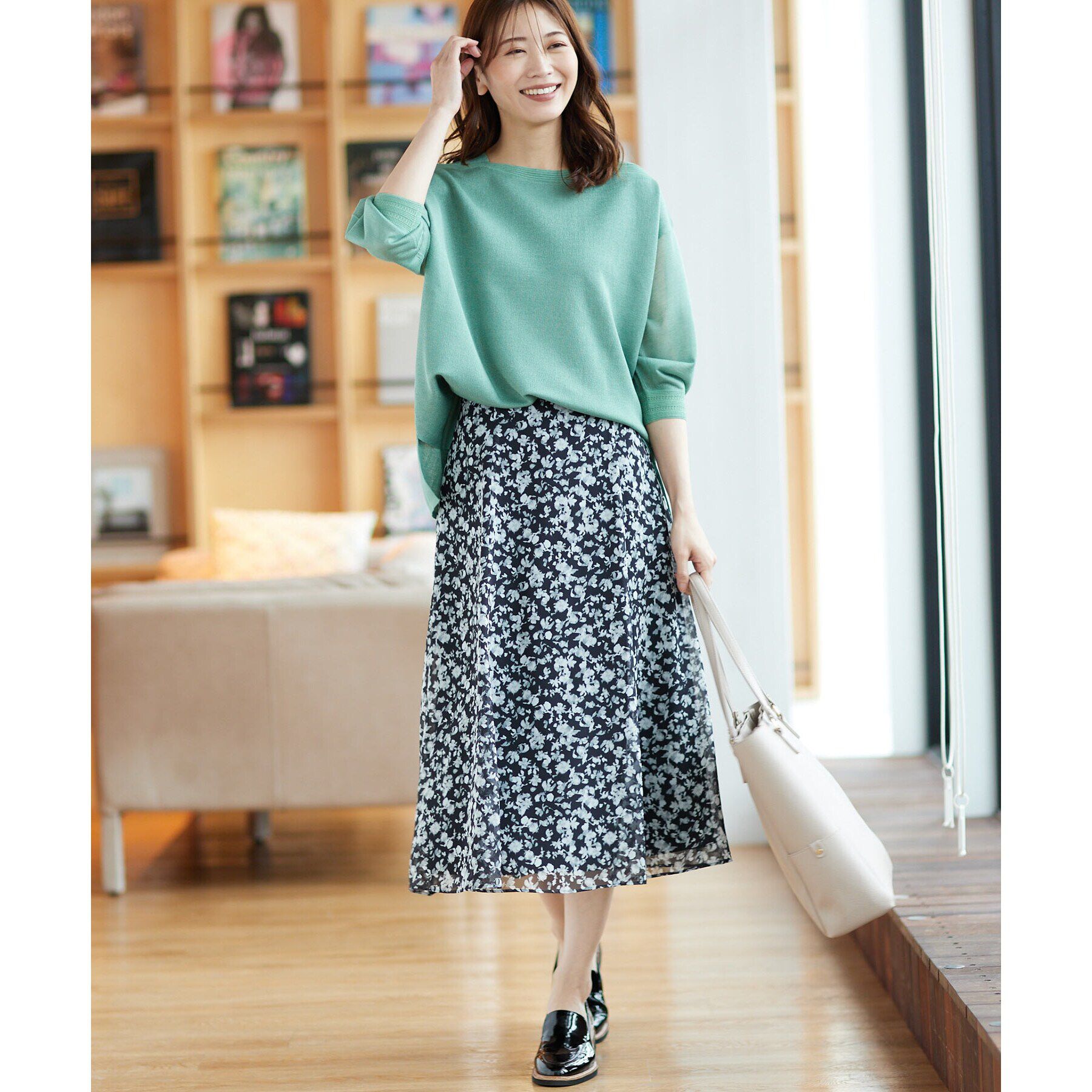 Reflect「【WEB限定カラーあり／マシンウォッシュ／セットアップ可能】フラワープリントスカート」|スカート|