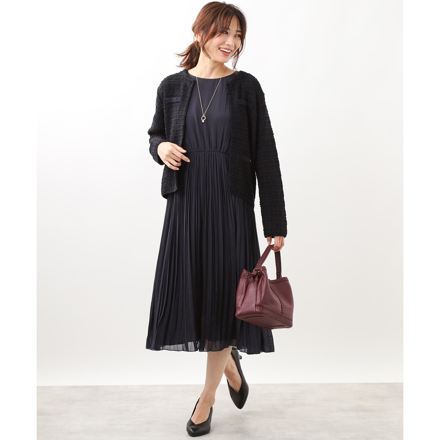 Reflect「【手洗い可】フィットアンドフレアワンピース」|ワンピース|