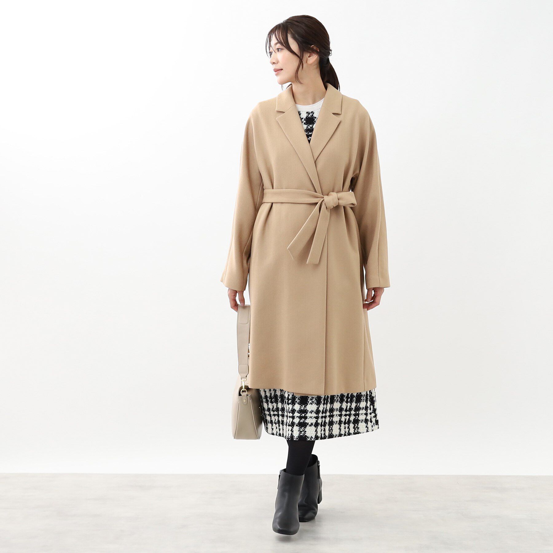 Reflect「【共布サッシュベルト付き】クラシカルロングコート」|チェスターコート|