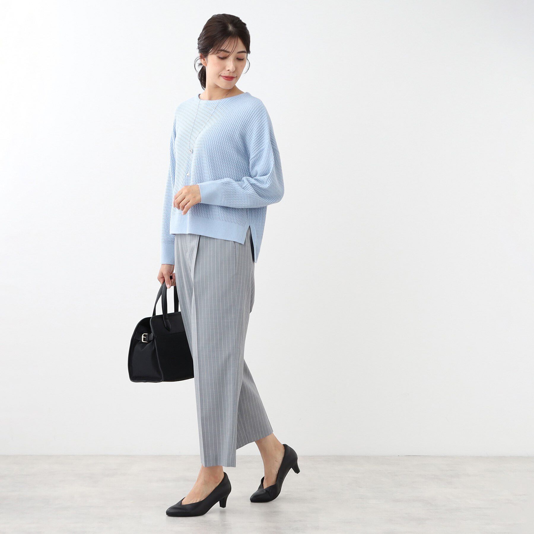 Reflect「【手洗い可】ストライプ柄ワイドパンツ」|その他|