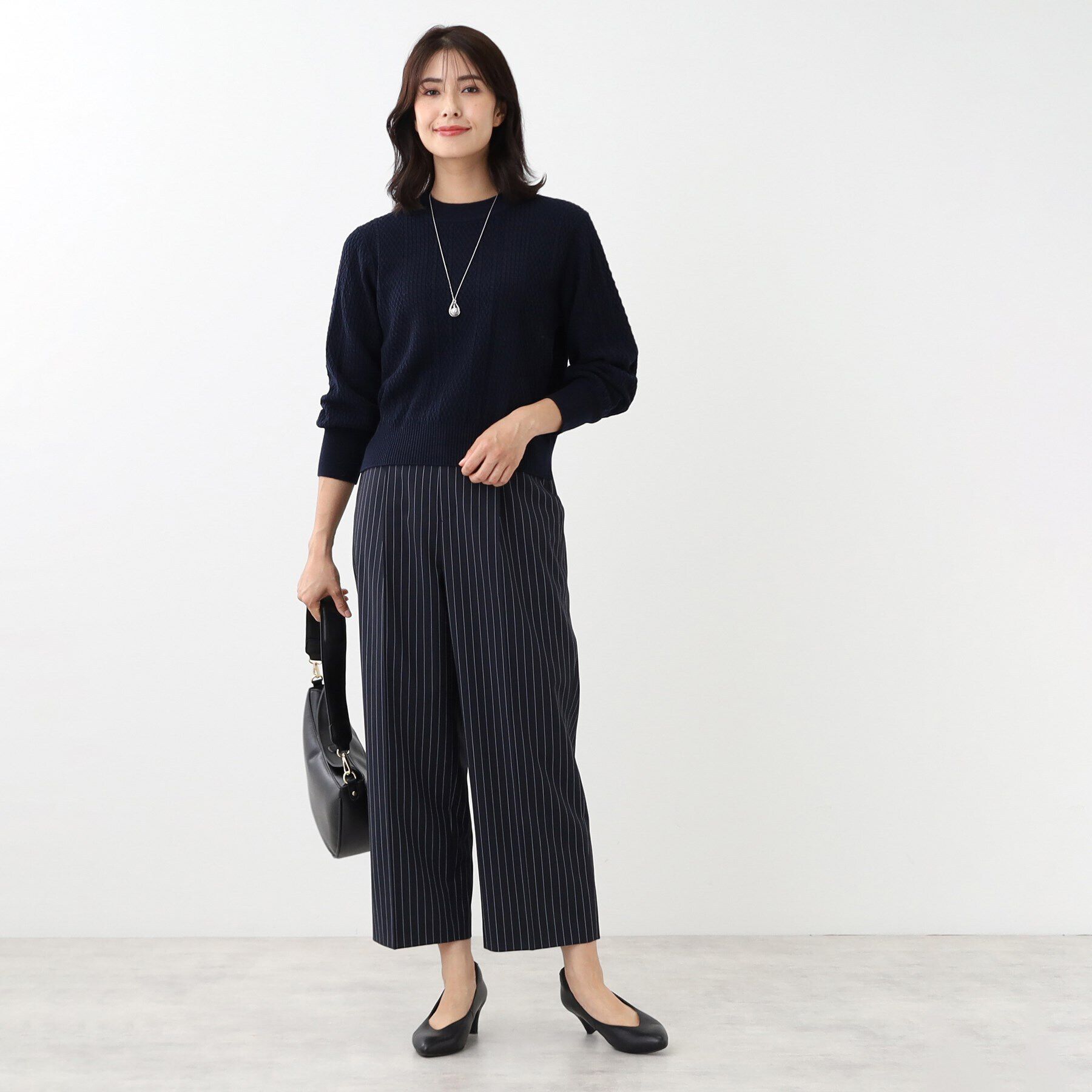 Reflect「【手洗い可】ストライプ柄ワイドパンツ」|その他|