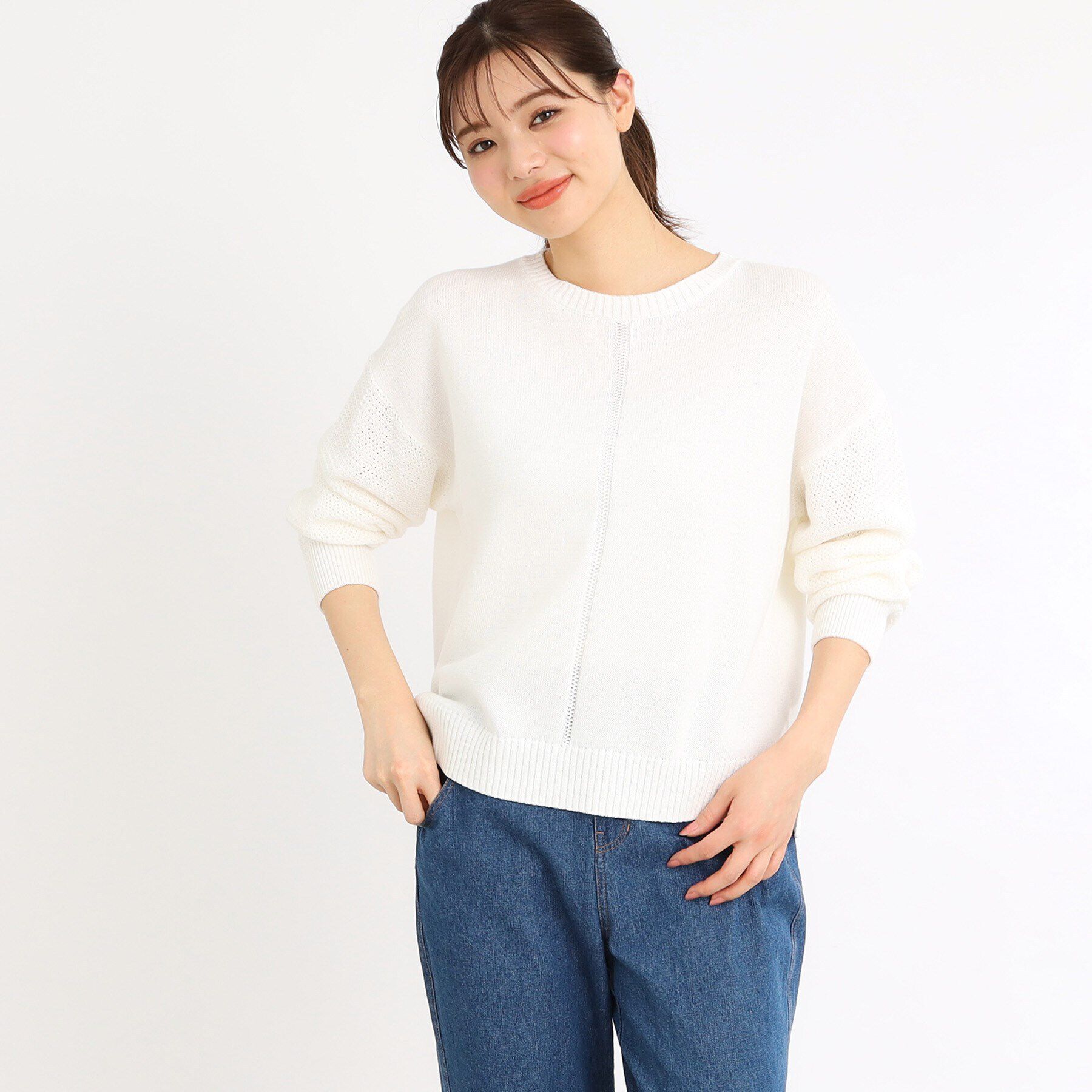 Reflect「【E‐QUALITY／手洗い可】ドライタッチニット」|ニット・セーター|オフホワイト(003