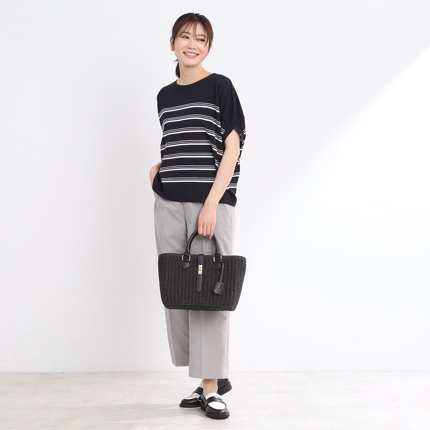 Reflect「【WEB先行カラーあり／手洗い可】スレッドボーダーニット」|ニット・セーター|