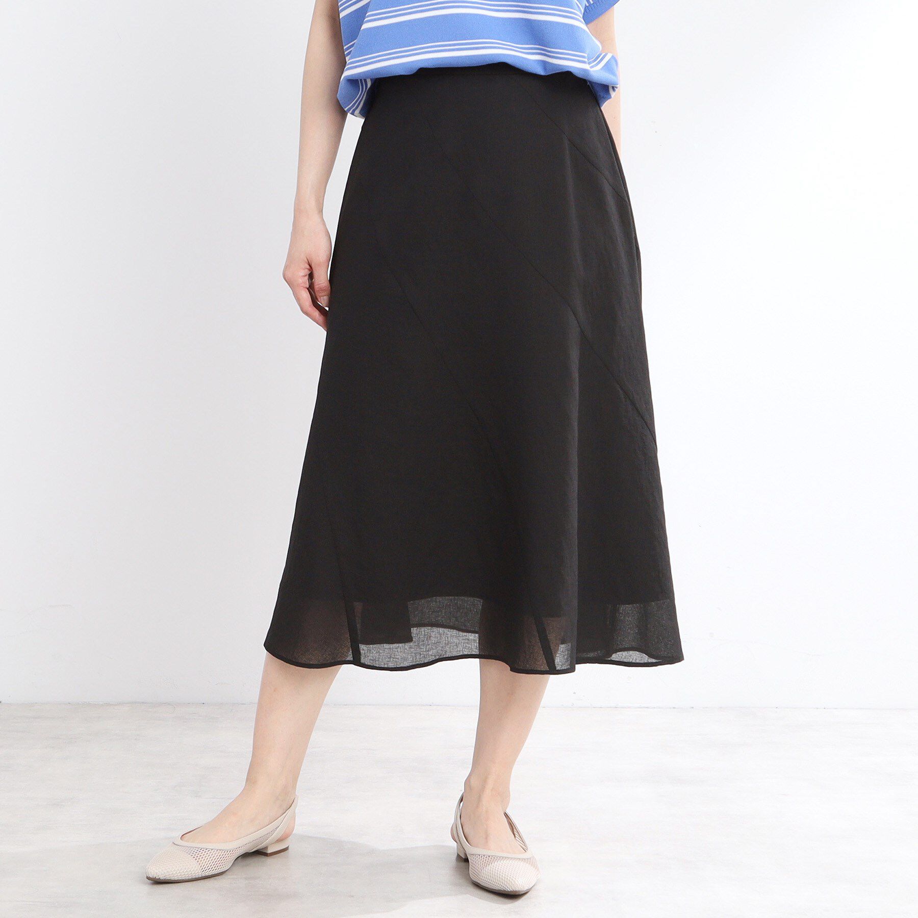 Reflect「【手洗い可】シアーガーゼフレアスカート」|スカート|