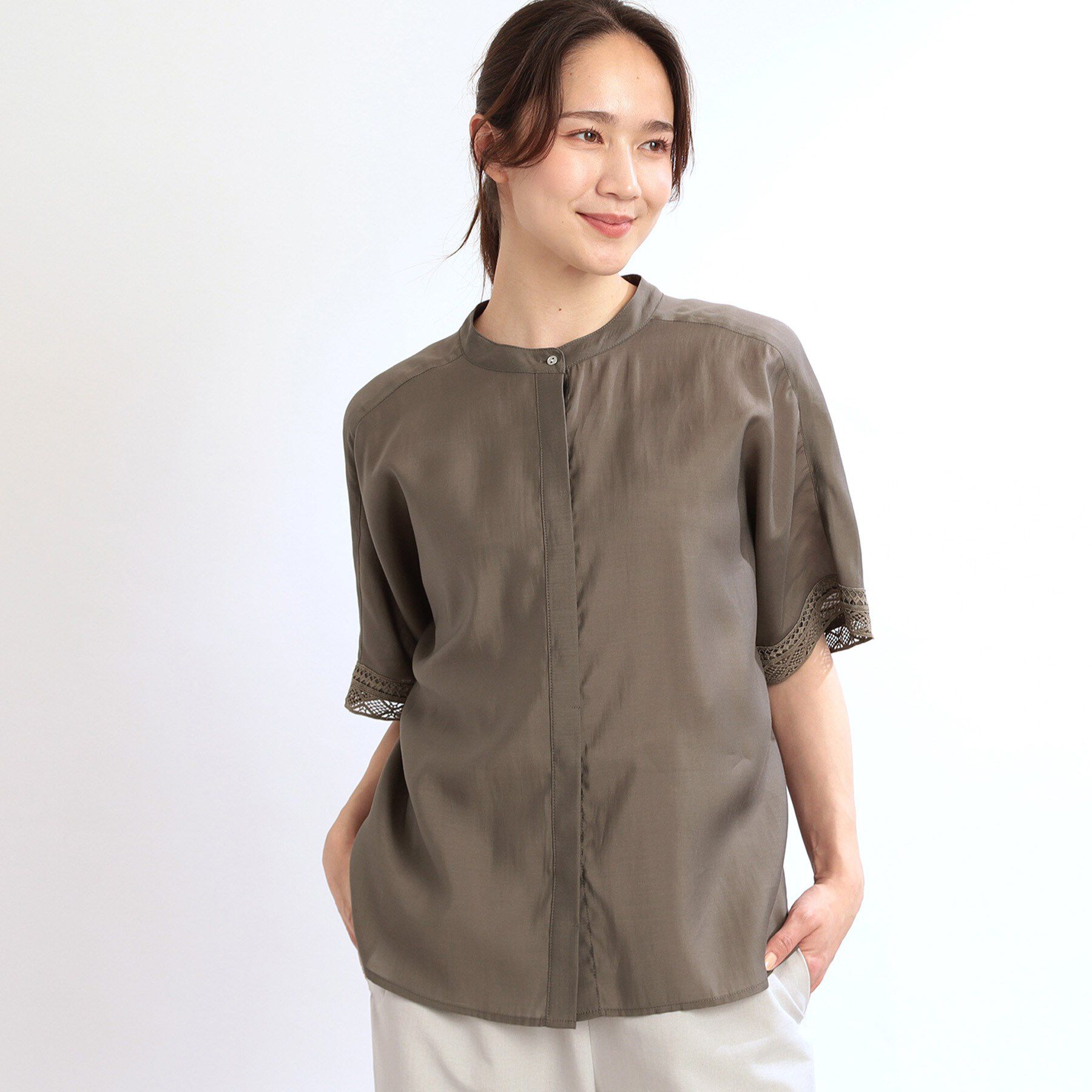 Reflect「【夏SALE／E‐QUALITY／手洗い可】オフボディドルマンブラウス」|シャツ・ブラウス|モカブラウン(042