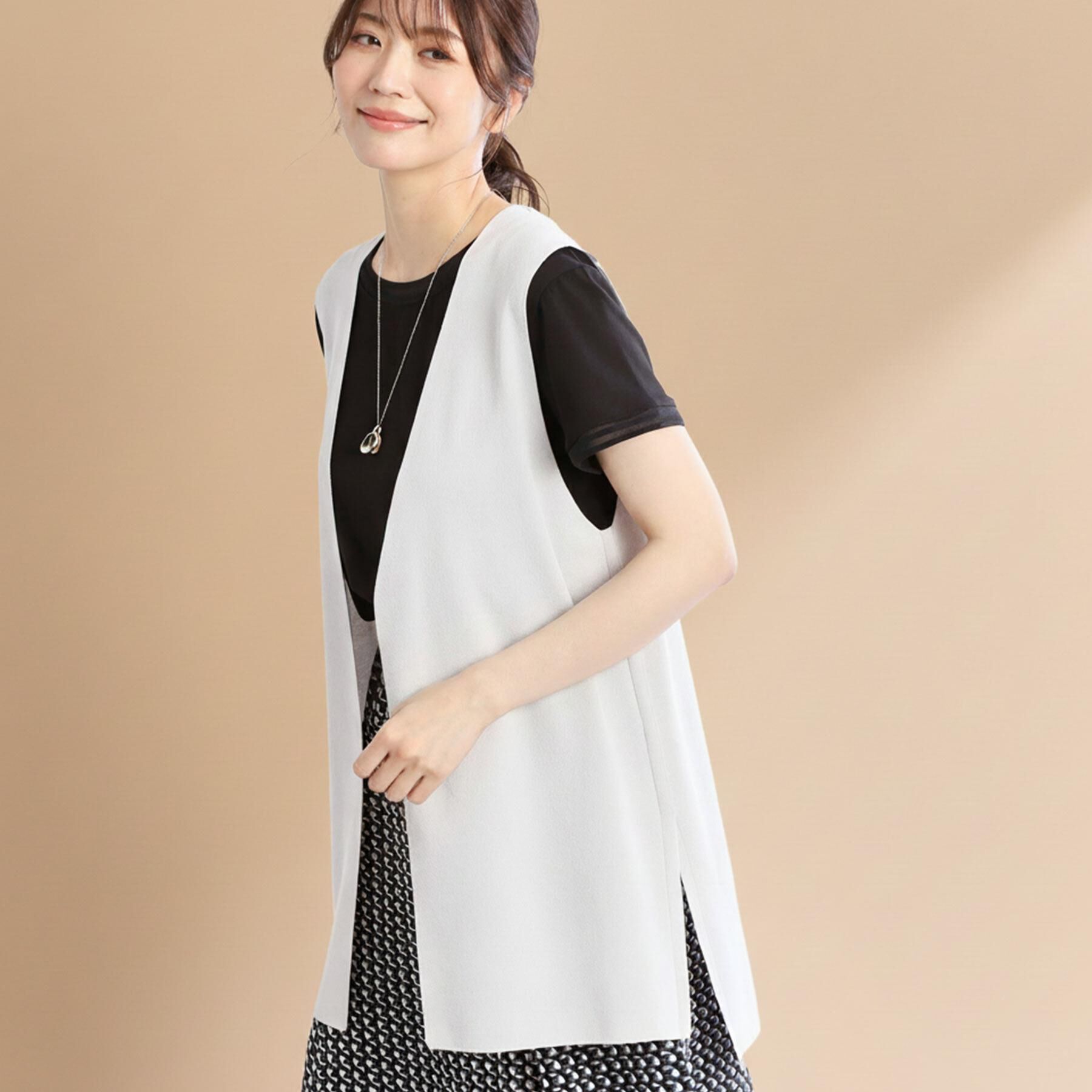 Reflect「ドライタッチニットベスト」|ベスト・ジレ|ライトグレー(011